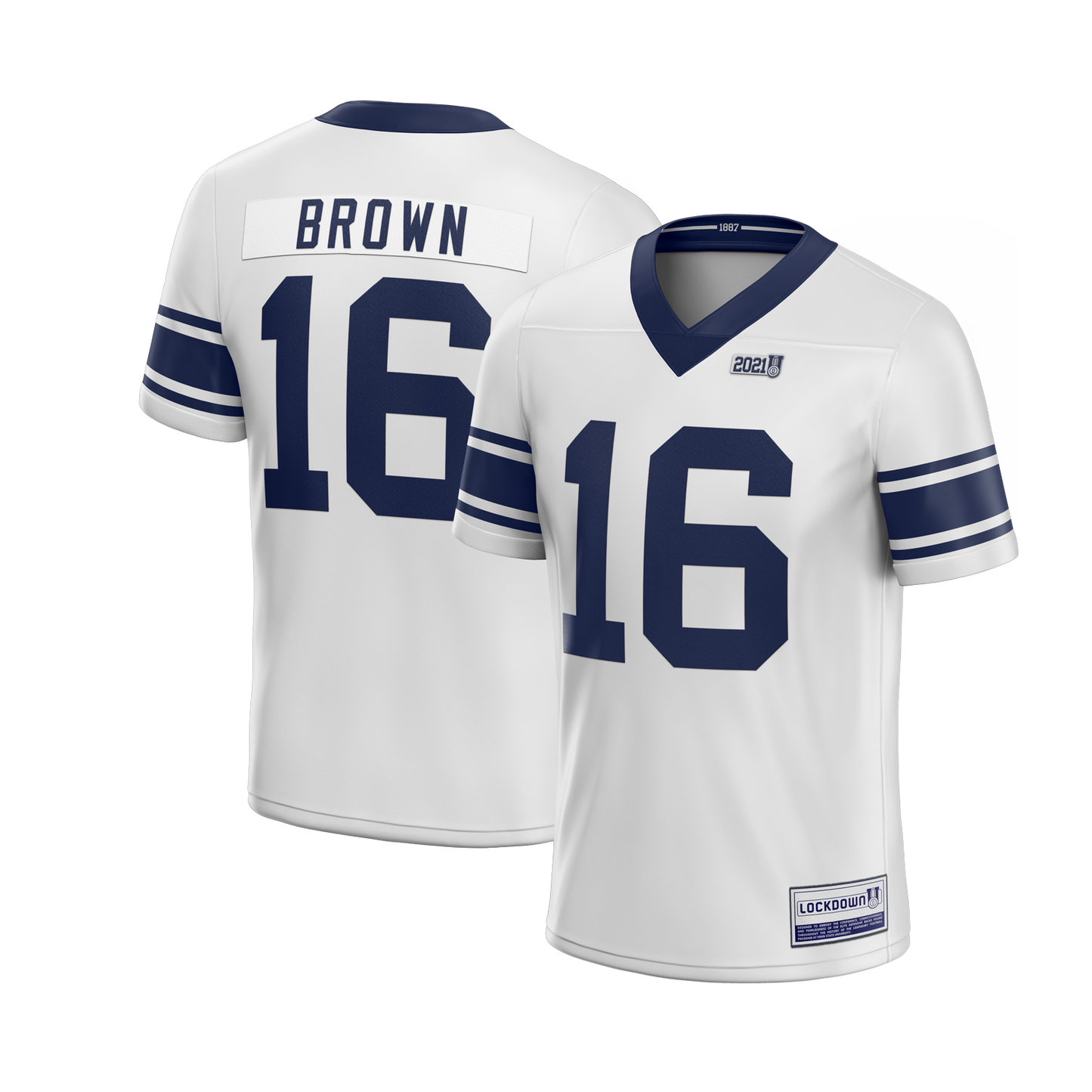 Lockdown U - Ji'Ayir Brown Jersey White - ATH ECO