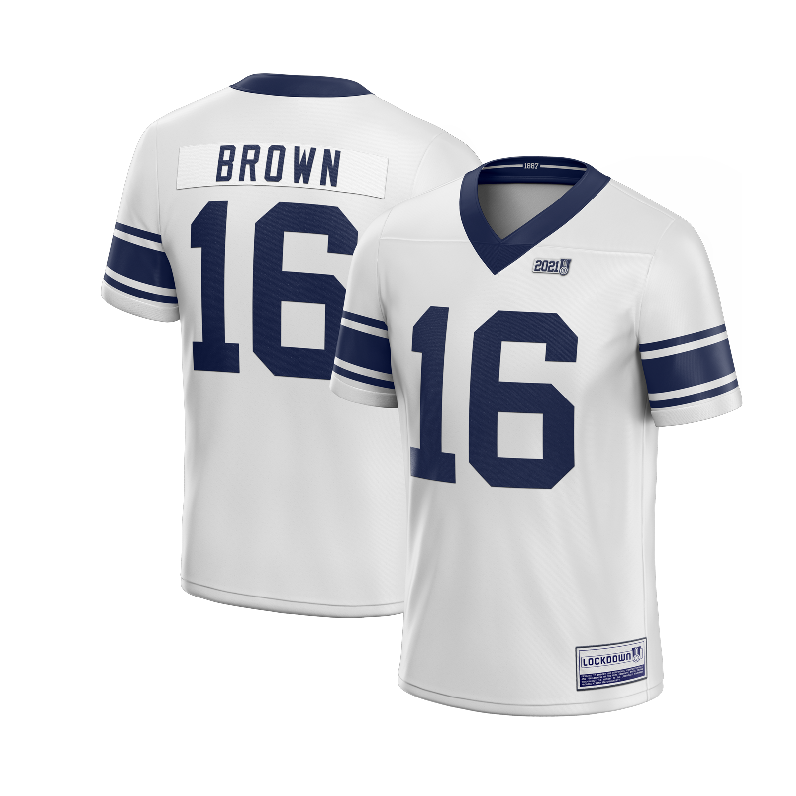 Lockdown U - Ji'Ayir Brown Jersey White - ATH ECO