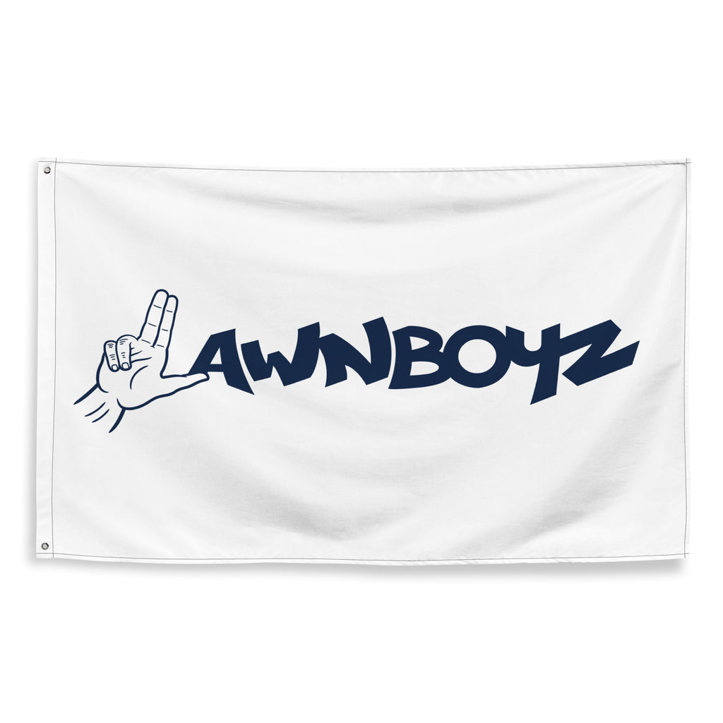 LAWNBOYZ - White Logo Flag - ATH ECO