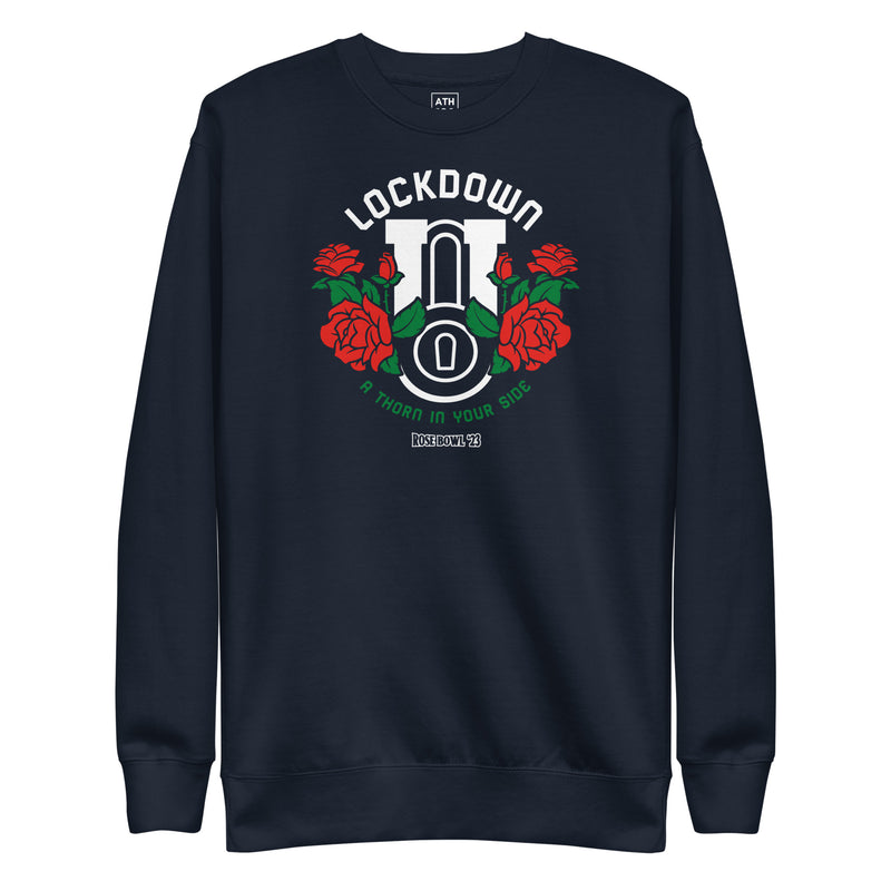 Lockdown U - Navy Rose Bowl Thorn Crew Neck Sweatshirt PSU - ATH ECO